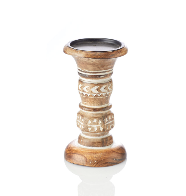 Wood Candle Holder-Medium - CJ Gift Shoppe