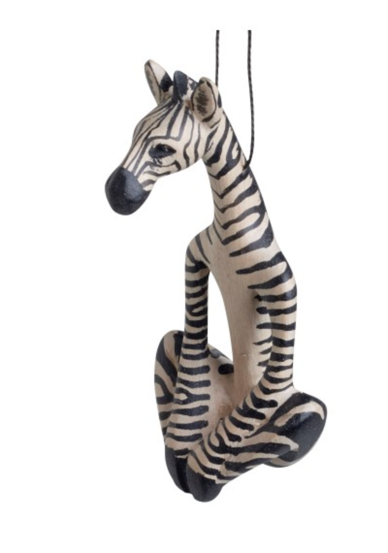 Zebra Yoga Ornament - CJ Gift Shoppe