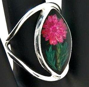 Inlaid Flower Terrarium Ring - CJ Gift Shoppe