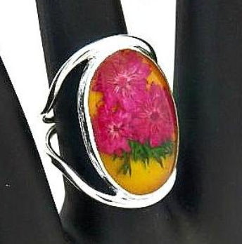 Inlaid Flower Terrarium Ring - CJ Gift Shoppe
