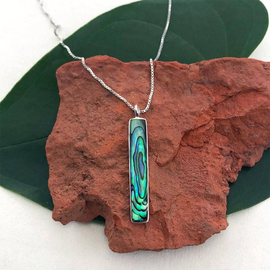 Abalone Bar Necklace - Sterling Silver