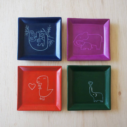 Colorful Square Animal Dish - CJ Gift Shoppe