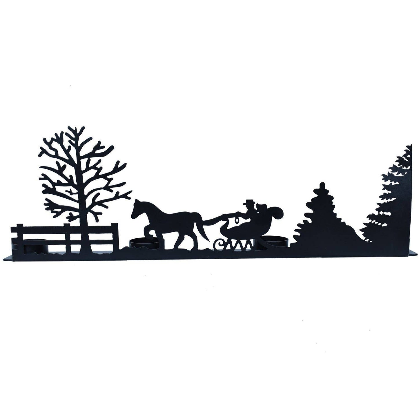 Winter Scene Silhouette and Candle Holder - CJ Gift Shoppe