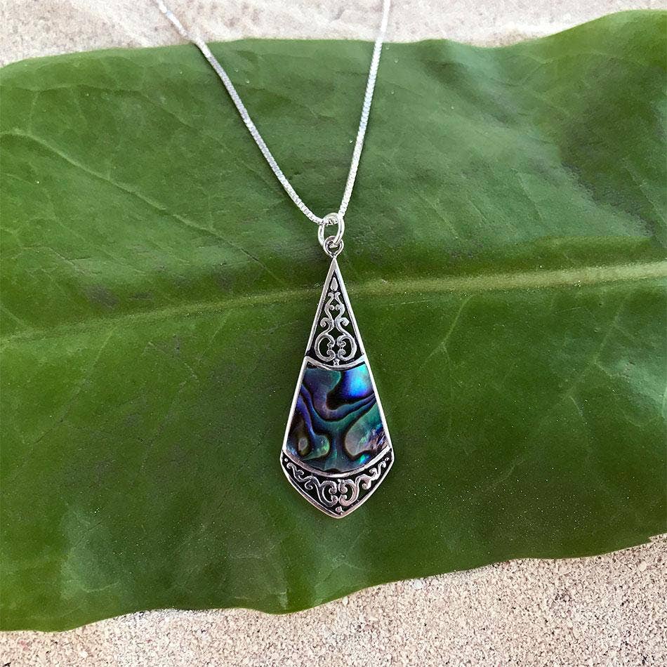 Abalone Filigree Necklace - Sterling Silver