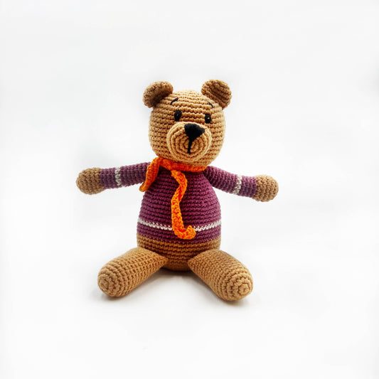 Teddy Bear Rattle-Purple