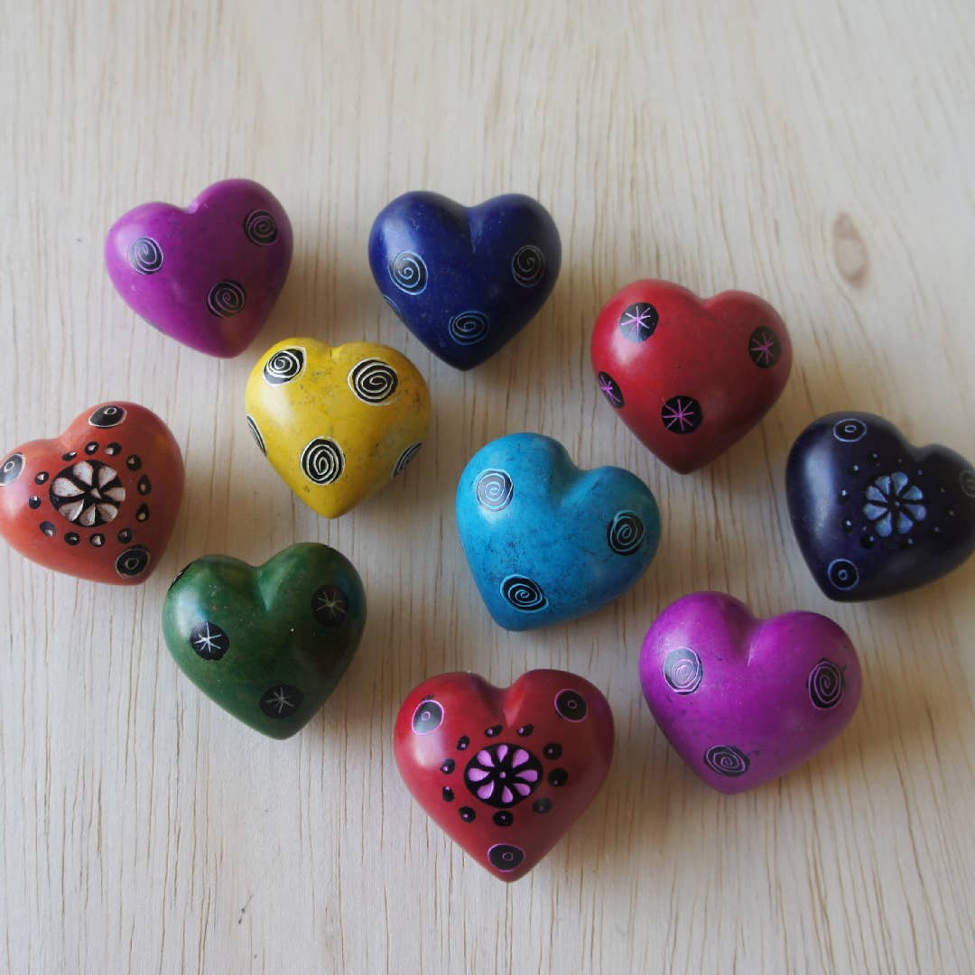 Tiny Etched Hearts With Patterns