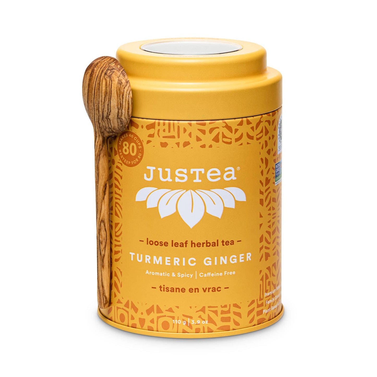 JusTea - Turmeric Ginger Tin with Spoon - CJ Gift Shoppe