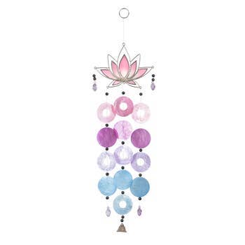 Capiz Lotus Chime - Blue / Pink - CJ Gift Shoppe