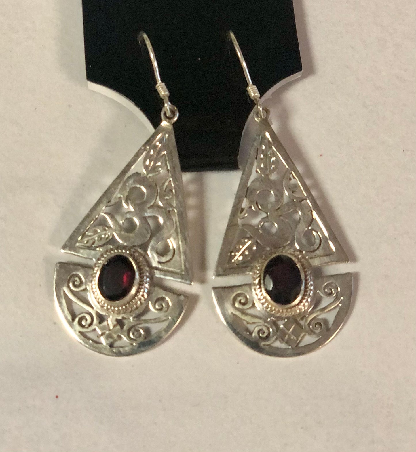 Teardrop Carved Sterling Silver Earrings - CJ Gift Shoppe
