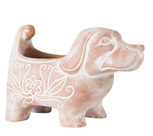 Terracotta Dog Planter (Lg) - CJ Gift Shoppe