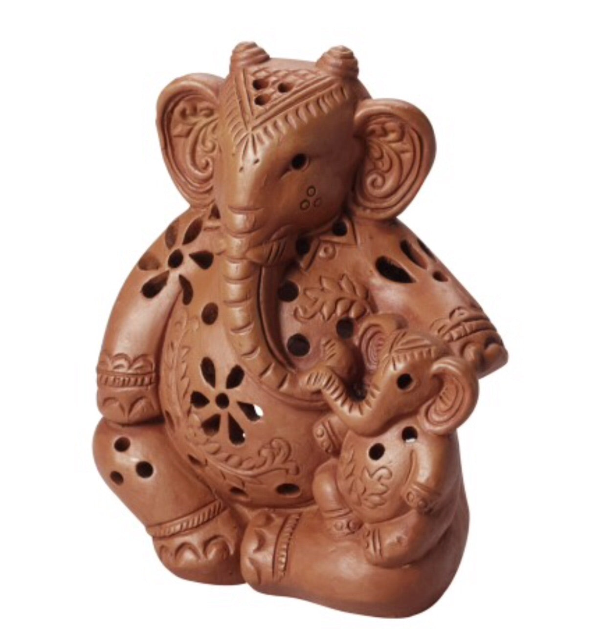 Terra-cotta Elephant Candleholder - CJ Gift Shoppe