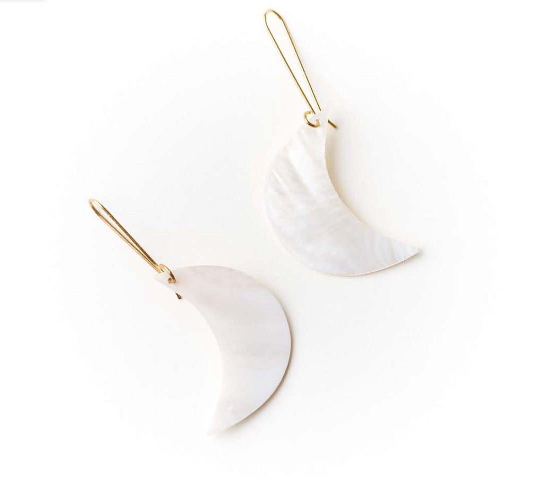 Rajani Pearl Crescent Earrings - CJ Gift Shoppe